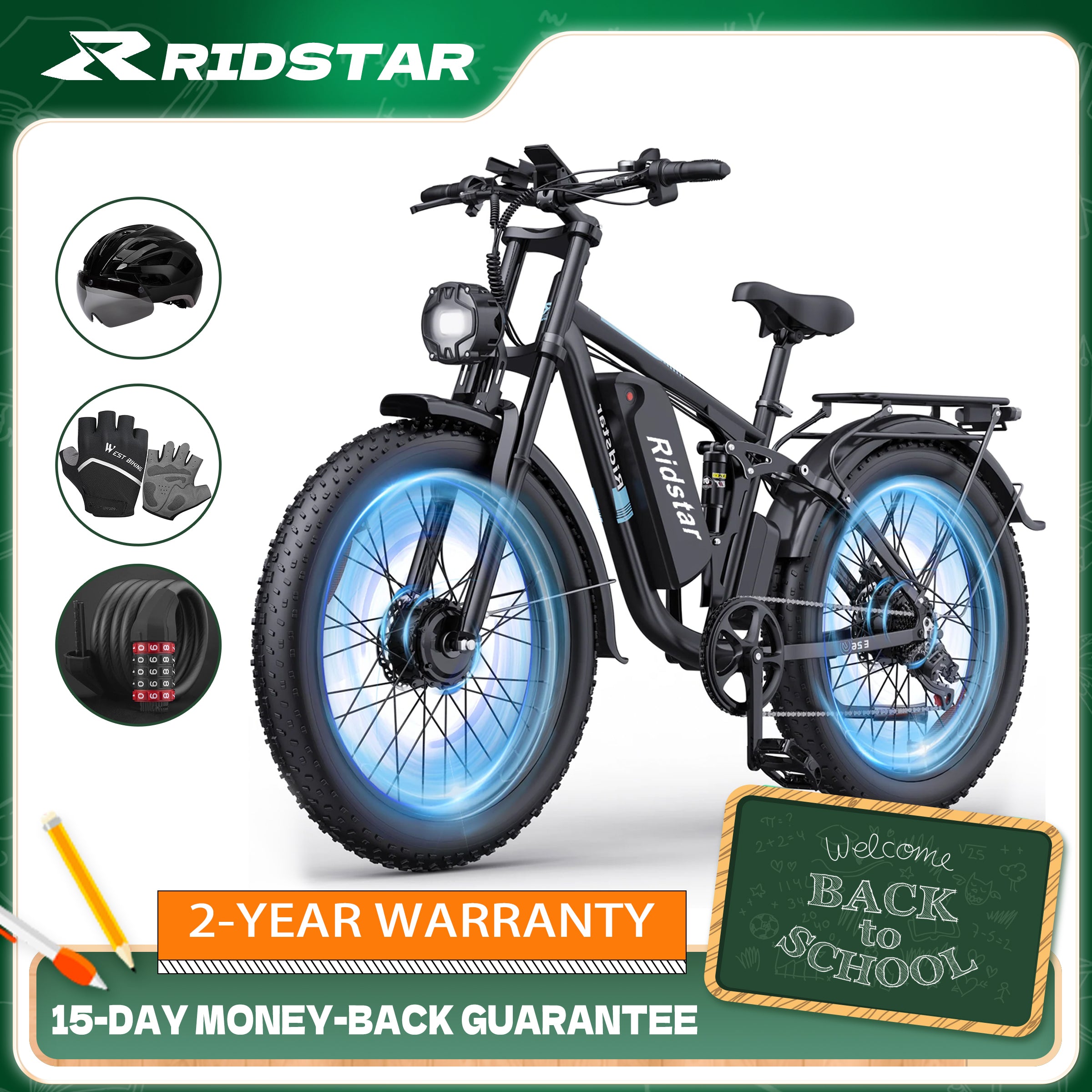 Ridstar E Bike E26 Pro Dual Motor 2000W 48V 23AH