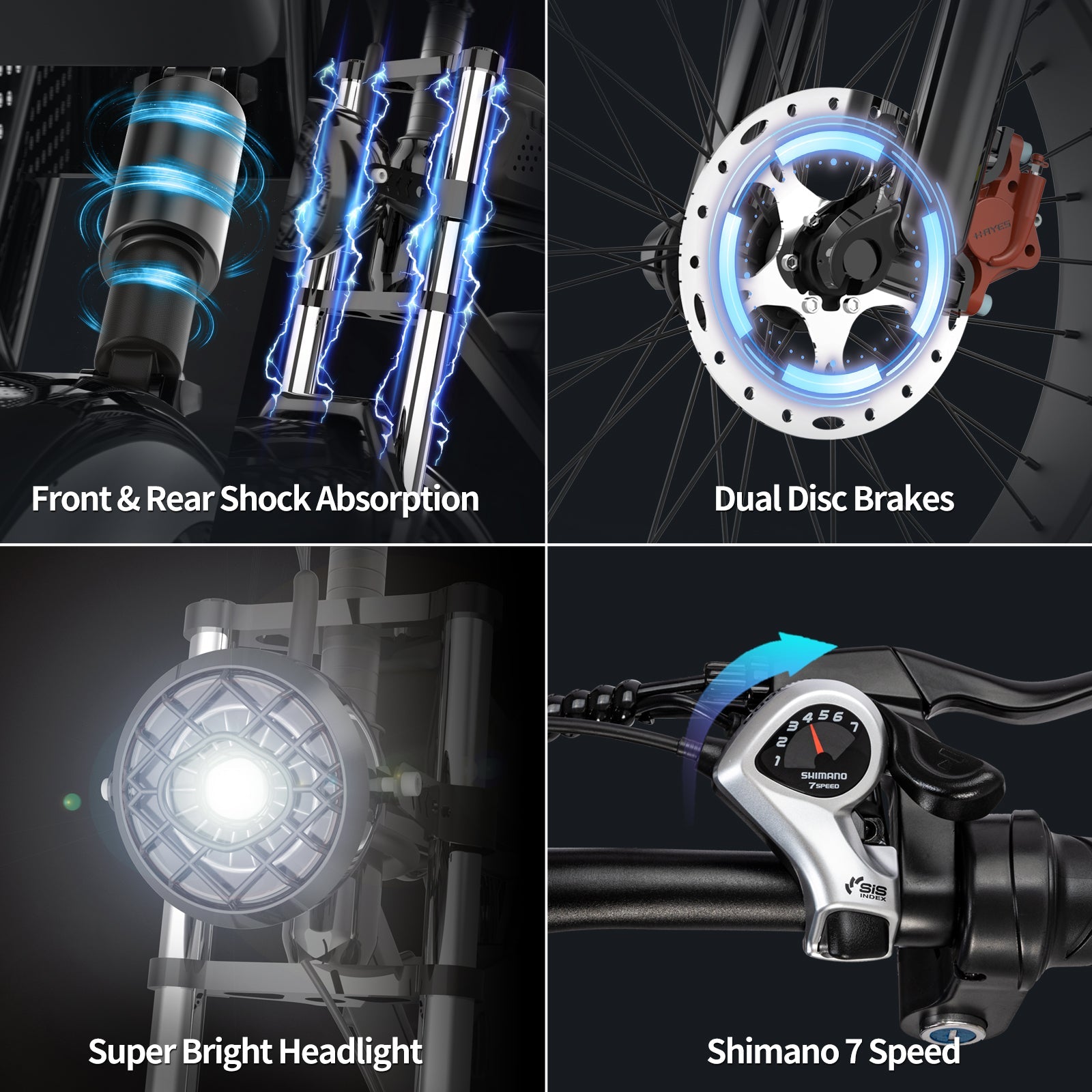 【EU&CA&UK&AU Stock】YVY C20 1500W Fat Tire Electric Bikes