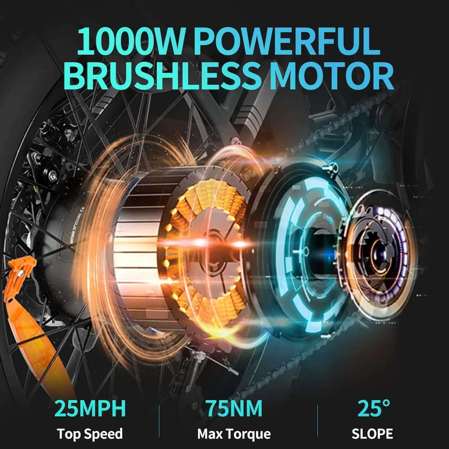 Ridstar Q50 Lite 1000W 48V 15AH Electric Bike