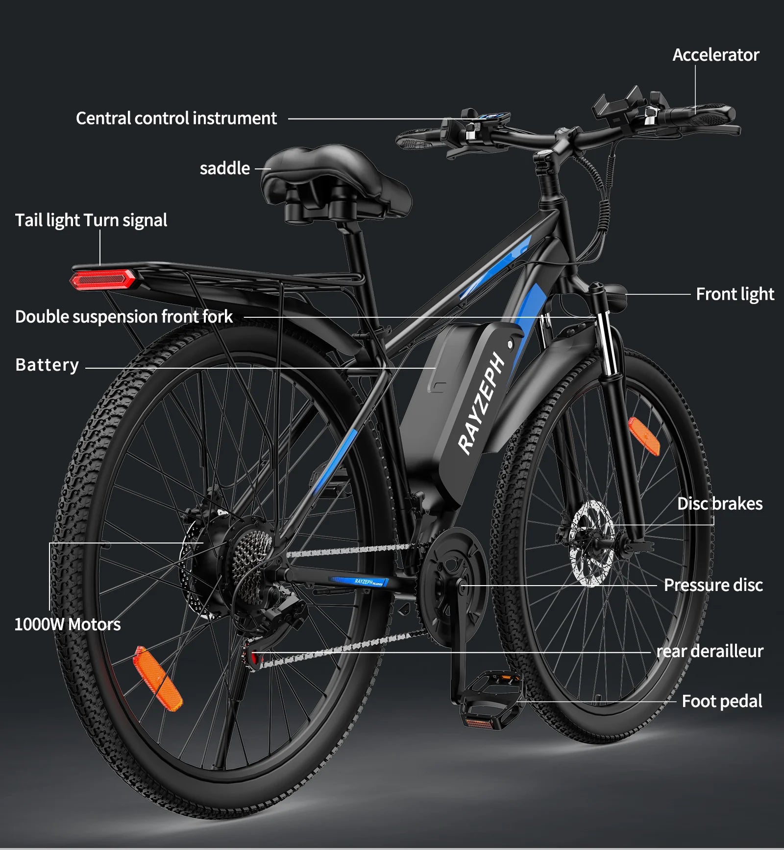 RAYZEPH S29Pro 1000W Motor 48V 21Ah 29'' Electric Bike