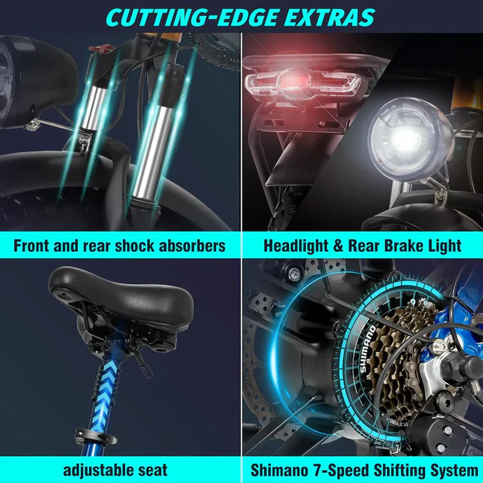 ใEU StockใRidstar MN20 1000W 15AH Fat Tire Ebike