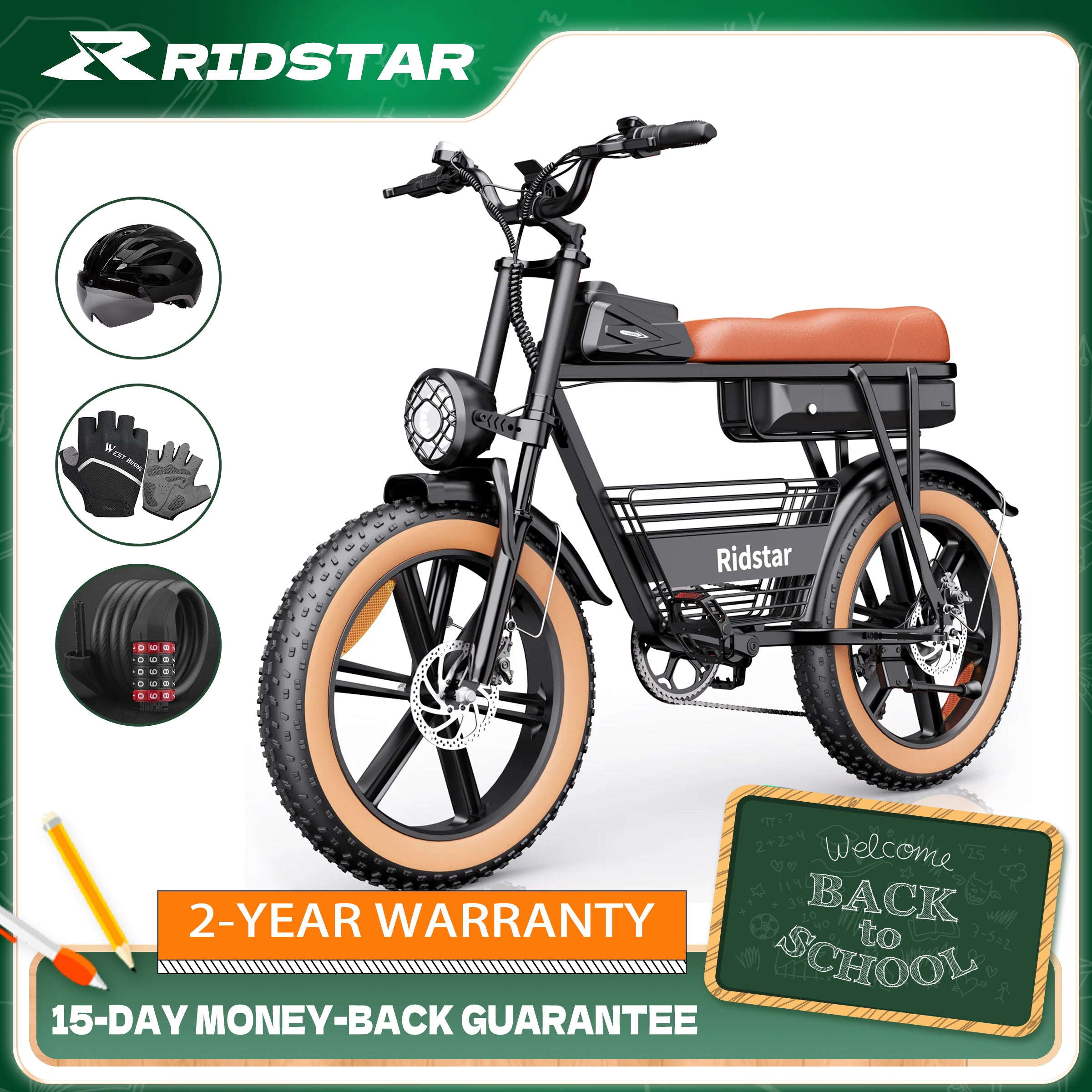 Ridstar CR20 – 1500W All-Terrain Fat Tire E-Bike