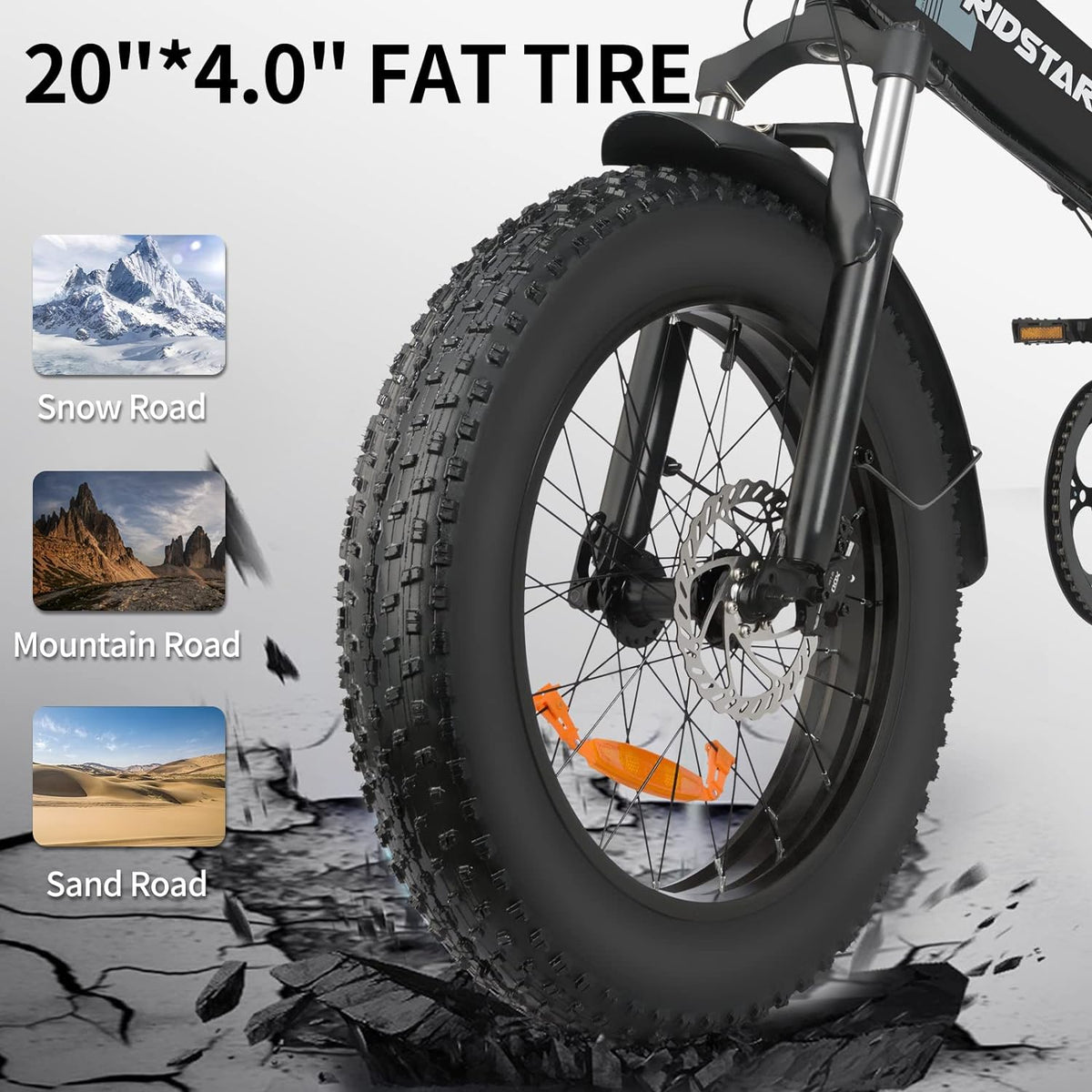 White Frame Ridstar Ridstar H20 1000W Full Suspension Electric Mountain Bike