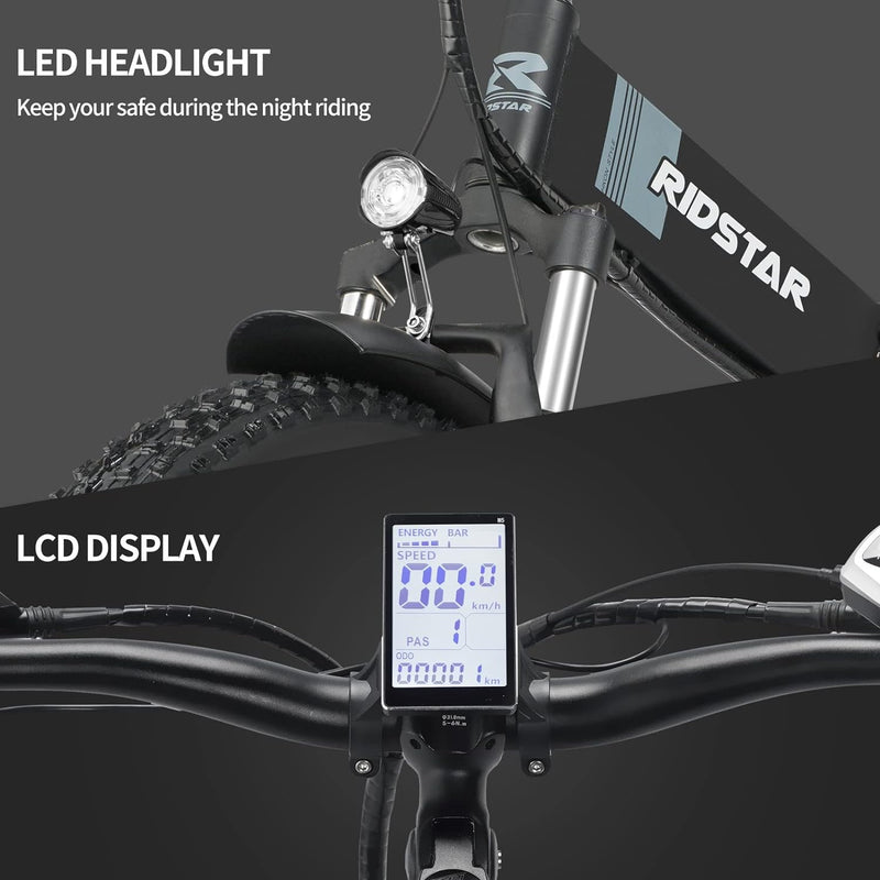 Ridstar H20 1000W Full Suspension Electric Mountain Bike