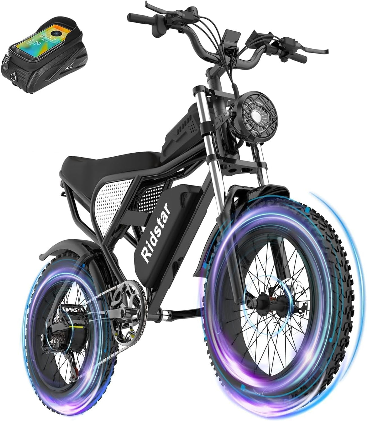 Ridstar Q20 1500W Full Suspension Mid Drive Fat Tire Ebike