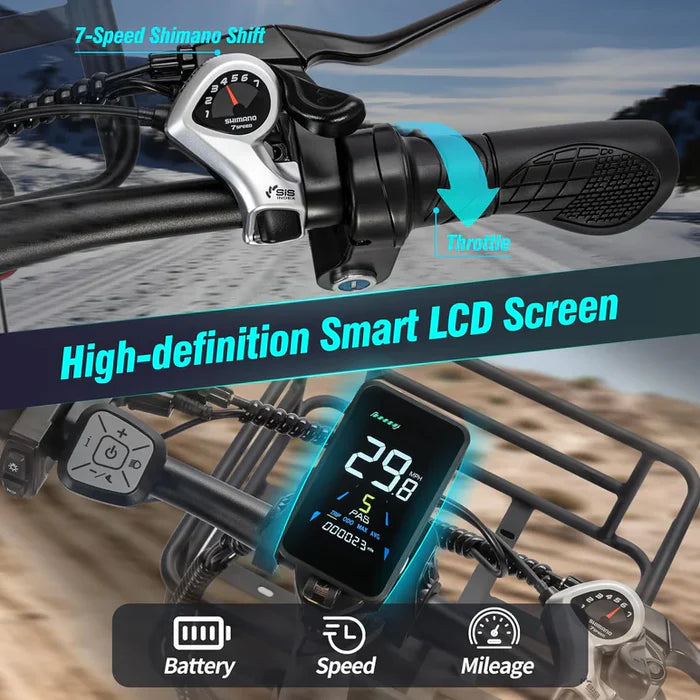 【EU Stock】Ridstar MN20 1000W 15AH Fat Tire Ebike