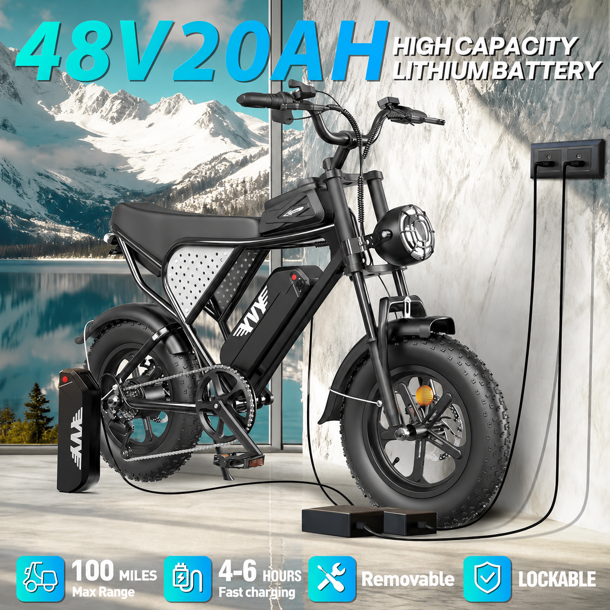 【UK Stock】YVY C16 1500W 48V 20AH 16*4.0 Fat Tire Electric Bike