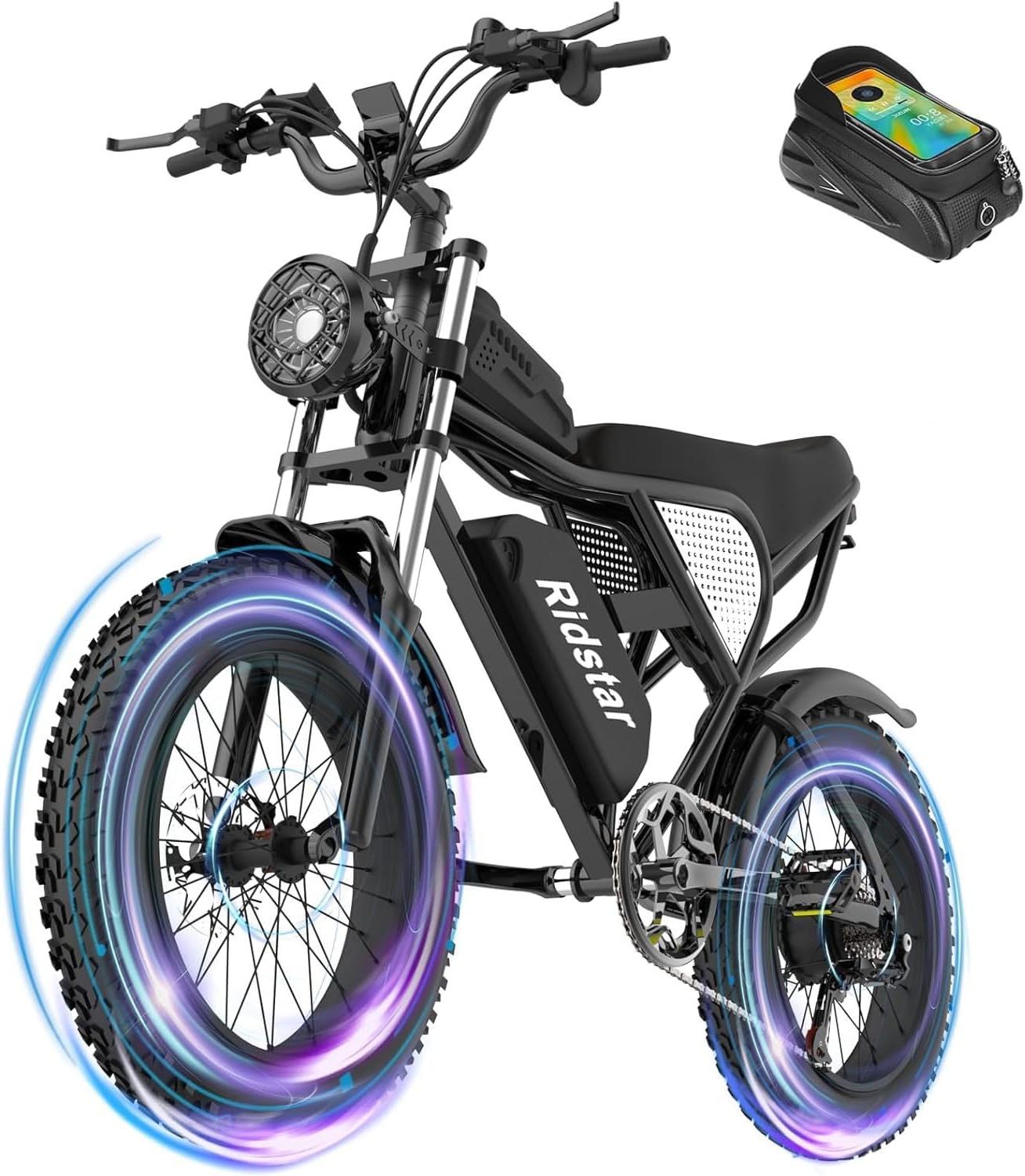 Ridstar Q20 1500W Full Suspension Mid Drive Fat Tire Ebike